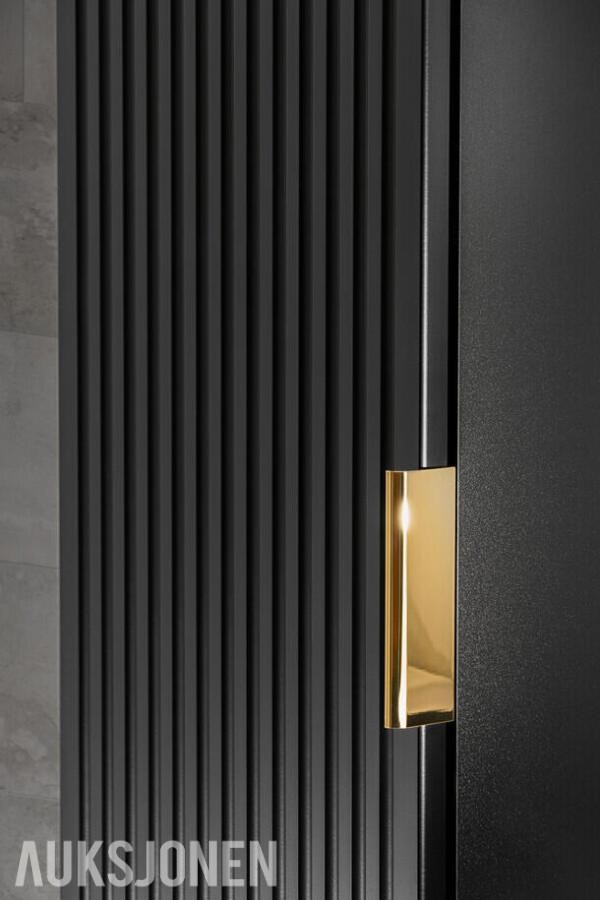 Komplett baderomspakke ADEL BLACK 120 cm – dobbelservant, Geberit, vegghengt toalett og Hansgrohe  